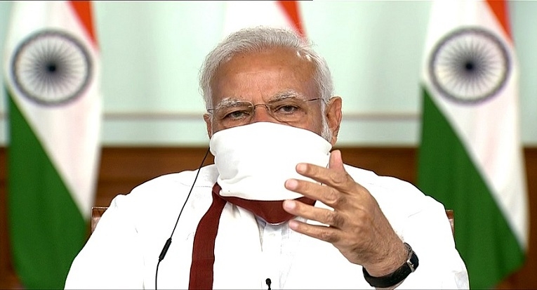 PM wearing  gamcha mask_1