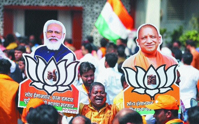 BJP rides Modi Yogi magic 