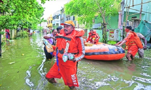 flooded areas to distribute food