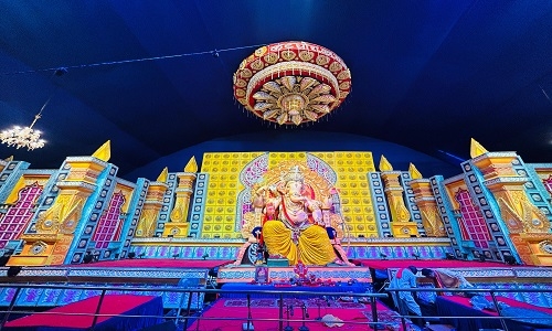 Ram temple-themed pandal