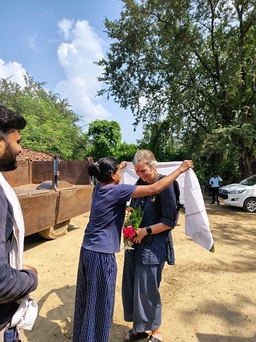 Tribal people greeting the foreign guest