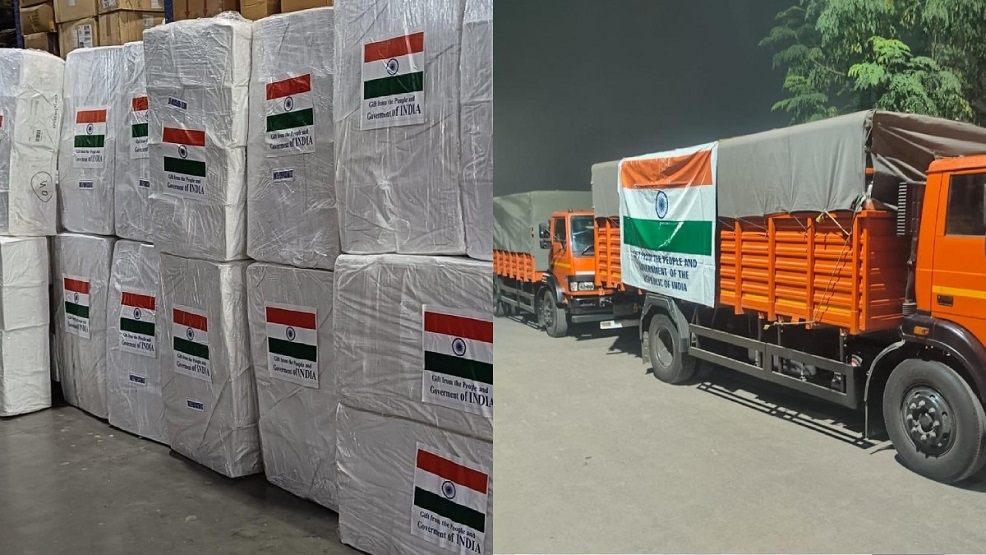 India sends 15 tonnes of humanitarian