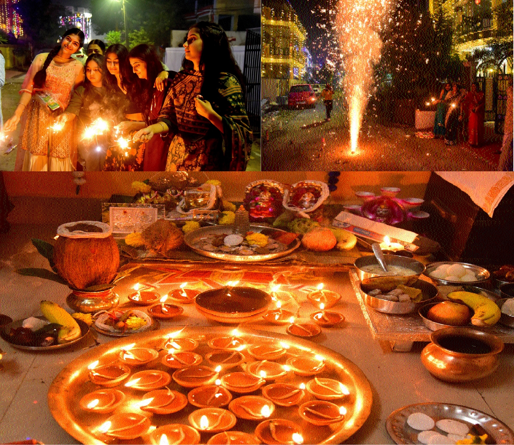  family enjoys the festivities by burning sparkles