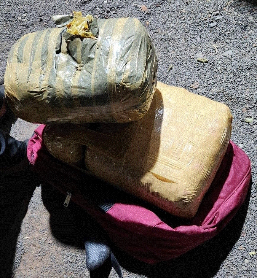 The seized 11 kg ganja from a couple