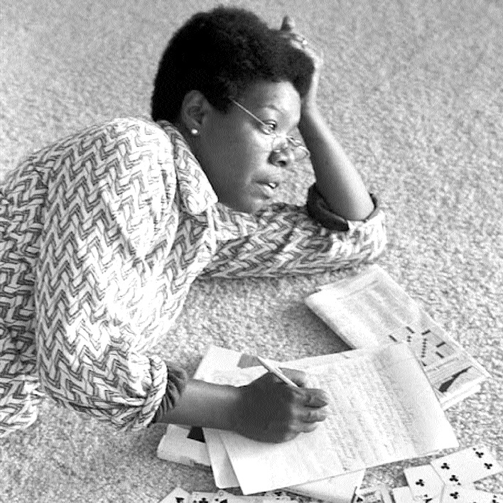 Maya Angelou engrossed