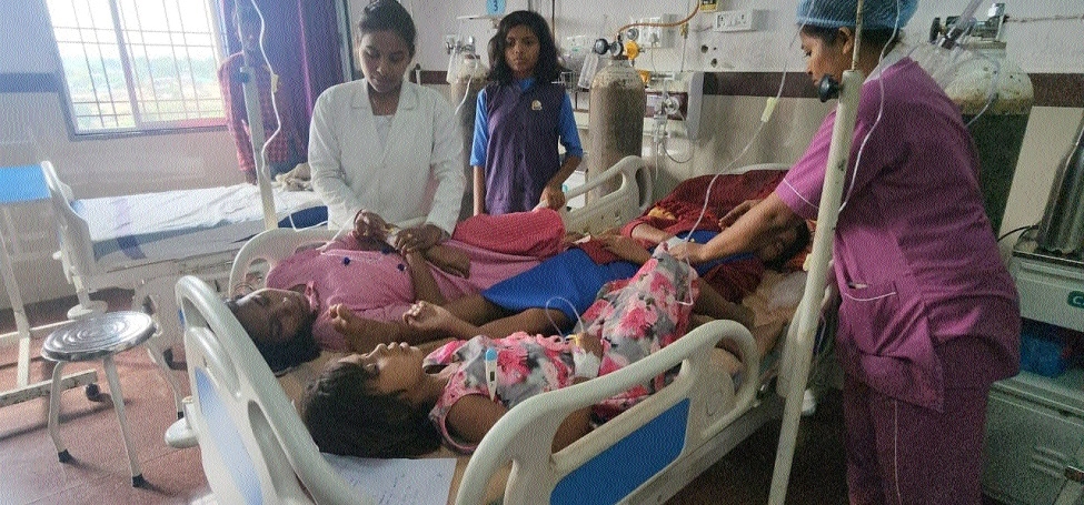 Children undergoing treatment in hospital