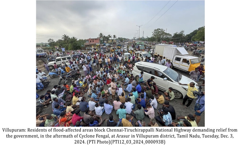 Residents of flood-affected areas block Chennai