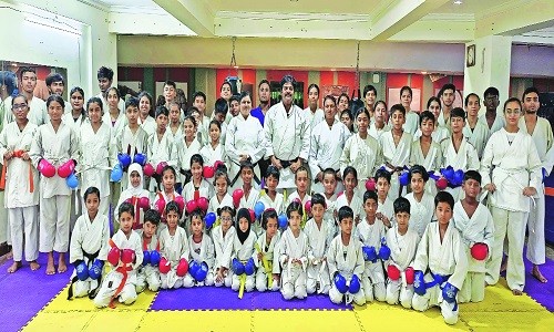 Karate belt gradation examination held