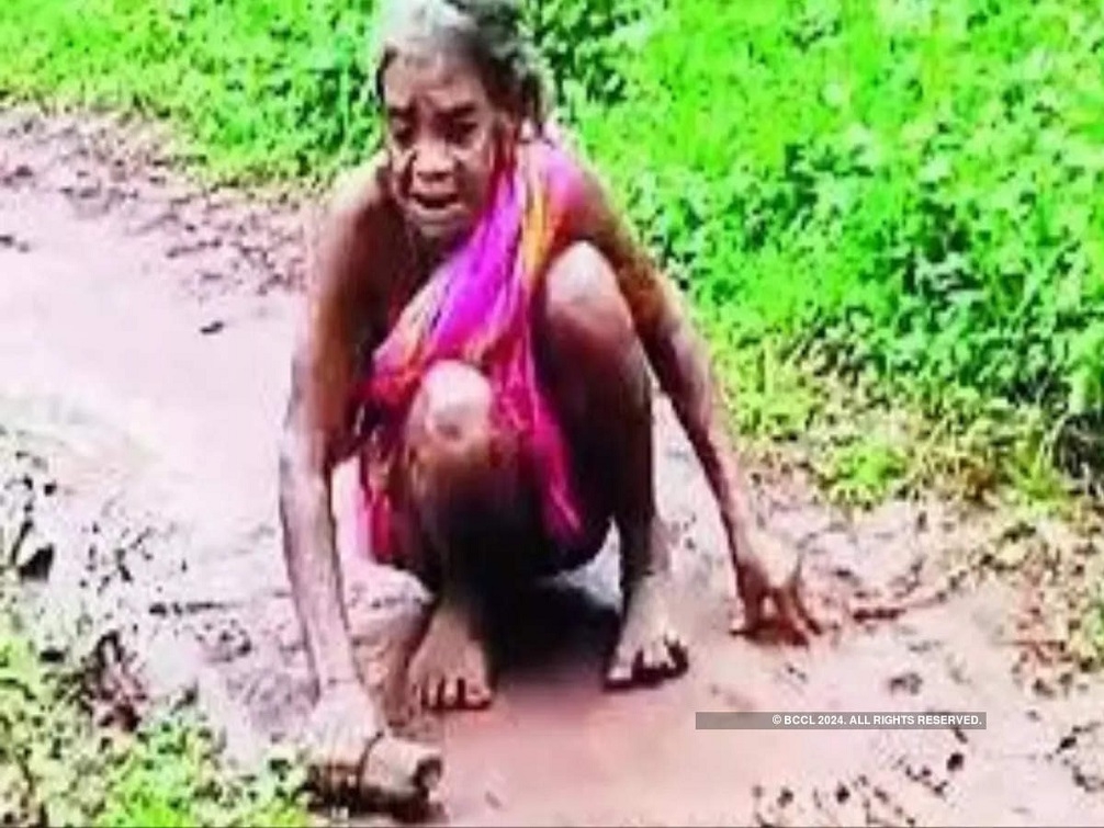 woman crawls 2 km