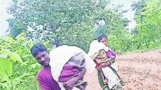 Ailing siblings succumb, parents carry them for 15 kms to reach home